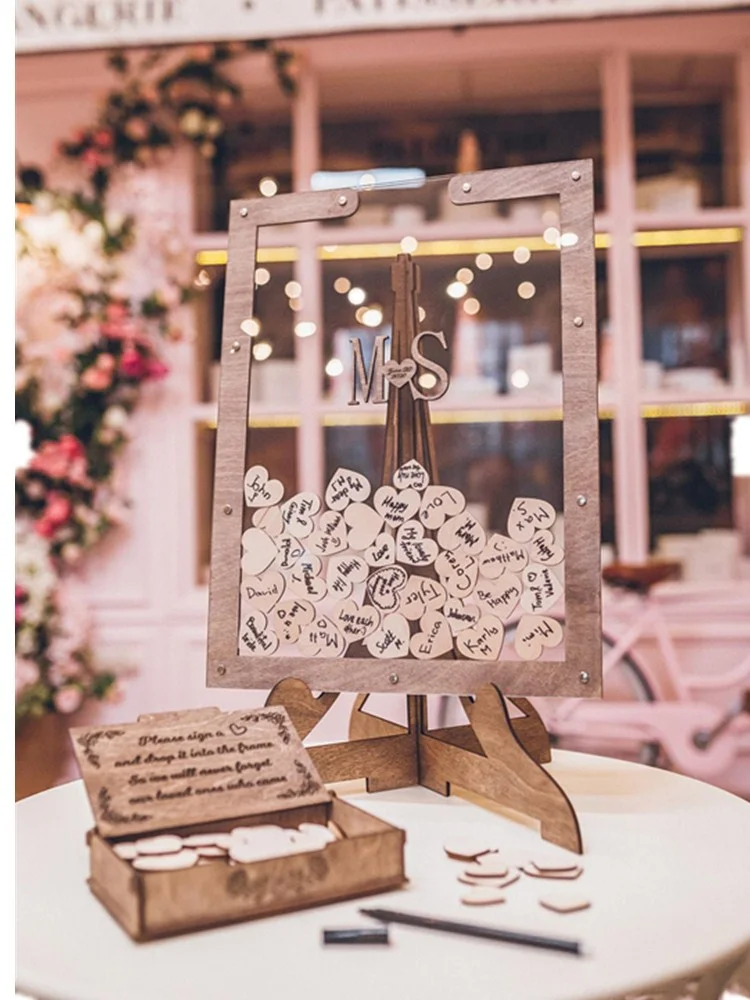 Персонализированная Современная Белая прозрачная Свадебная Гостевая книга