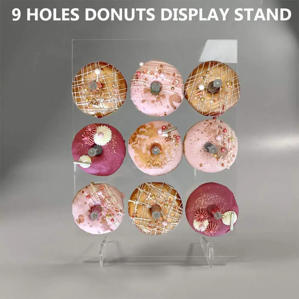 

9 Donuts Display Acrylic Stand Wedding Birthday Party Decoration Racks Pastry