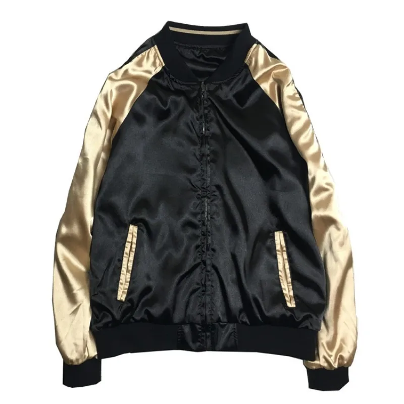 

2020 New Autumn Reversible Jacket Female Fashion Stand Collar Embroidery Jacket Casual Loose Fit Lady Bomber Jacket Plus Size