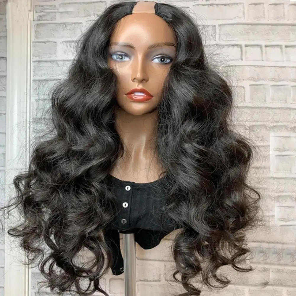 Парики из человеческих волос PAFF U Part для женщин волнистые волосы 130% плотности