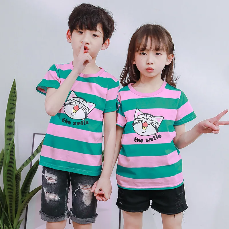 Cute Kids t shirt New Summer Cartoon Fashion Tees Children t-shirt Thin Animals Boy Clothes Girls Tshirt Tops Clothing 100-150cm | Мать и