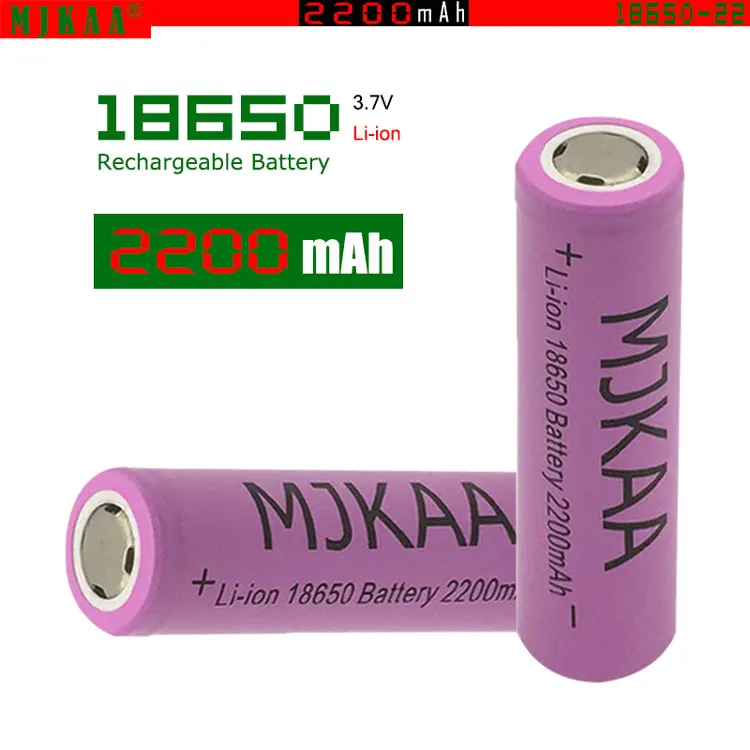 

10PCS/batch High Quality MJKAA 18650 Pink 2200mah 3.7v Li-ion Pointed Battery Rechargeable Lithium Battery Head Lamp