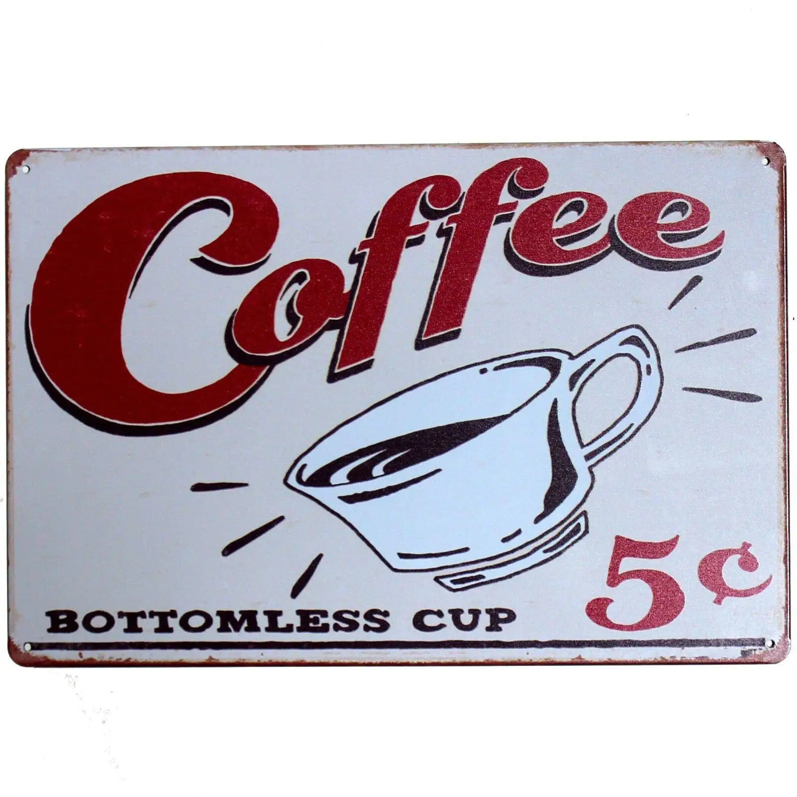 

WANLN Coffee Metal Tin Sign Home Garage Bar Supplies Lightweight and Interesting Outdoor Decoration 12 X 8 Inch
