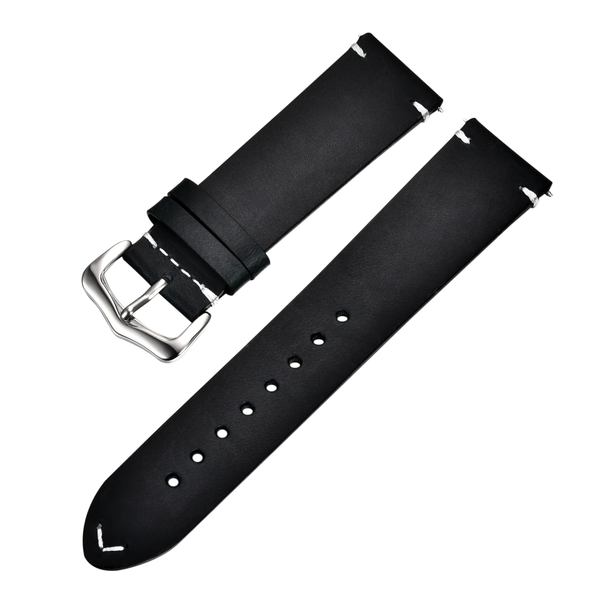 

Retro Genuine Leather Strap Oil Wax Oily Discoloration Cowhide Leather Watchband 18 20 22 24mm High Quality Business Watch Band