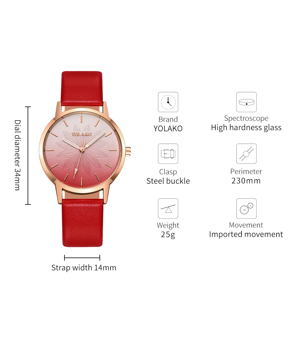 

100 pcs/lot Fashionable style to carry gradual change of color belt watch simple ultra-thin belt leisure watch