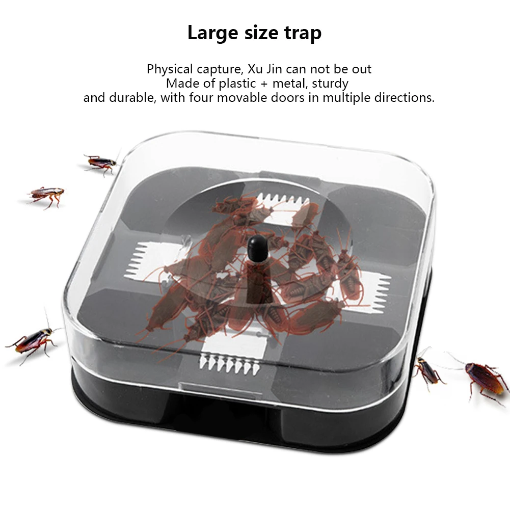 

Cockroach Trap with Baits Plastic Reusable Non-Toxic Bug Roach Catcher Insect Pest Killer xqmg Traps Pest Control Products New