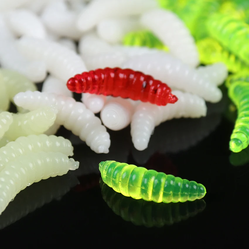 Рыболовные приманки в виде червяка 50 шт. мягкие с запахом червей снасти