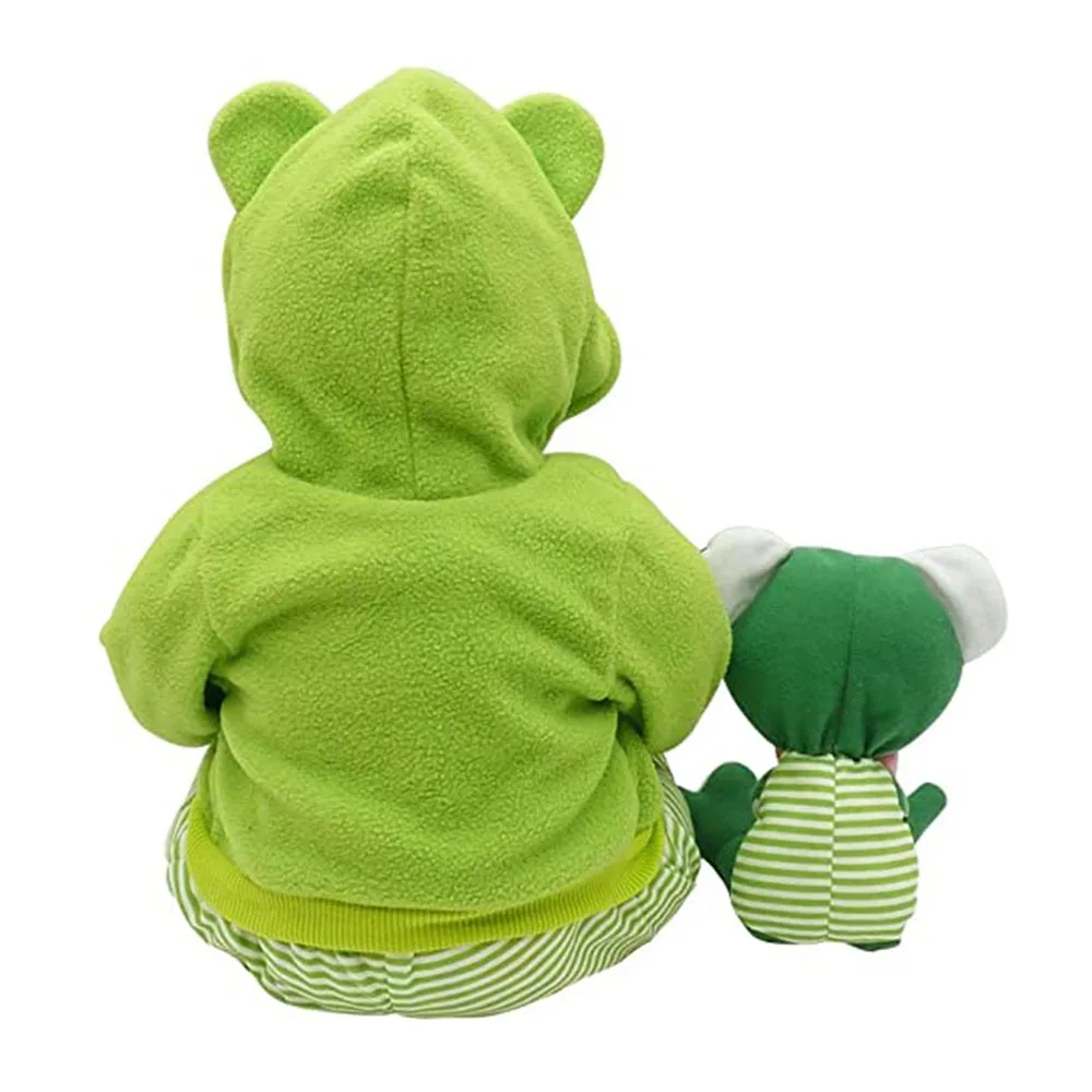 Кукла реборн с лягушкой плюшевая игрушка силиконовая виниловая + ПП хлопковая