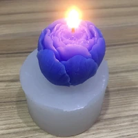 hot rose candle moulds soap mold kitchen baking resin silicone forms home decoration 3d diy clay craft soap making supplie m2442