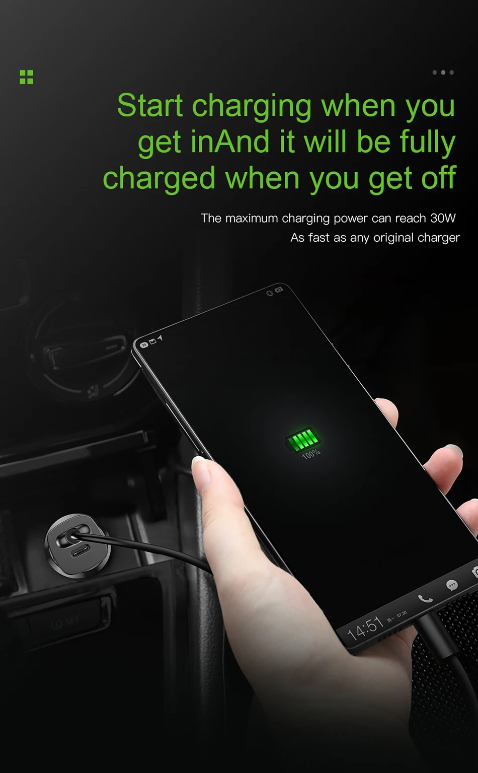 Baseus Быстрая зарядка 4,0 3,0 USB Автомобильное зарядное устройство для iPhone 11 Pro Max Xiaomi huawei SCP QC QC4.0 QC3.0 C PD быстрое автомобильное зарядное устройство для телефона