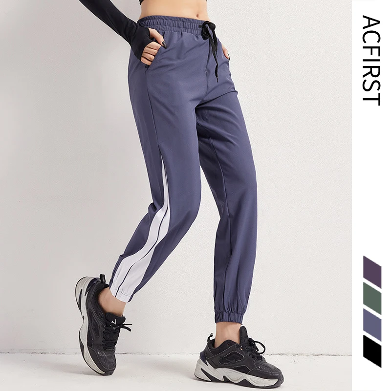 Acfirst novo roxo mulher esporte executando calças longas de fitness harness calça corredores de carga casual calças esportivas de secagem rápida (0)