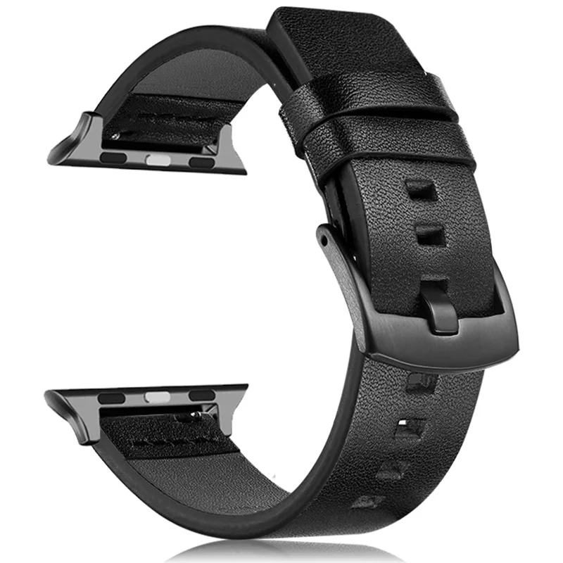 Ремешок оригинальный из натуральной кожи для Apple Watch 6 5 4 3 спортивный браслет с