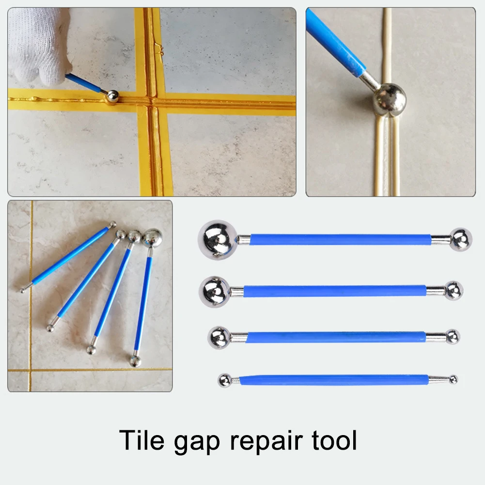 

6pcs Double End Ceramic Tile Pressed Seam Ball with Removal Grout Floor Tile Grooving Gap Cleaning Hook Hand Tools