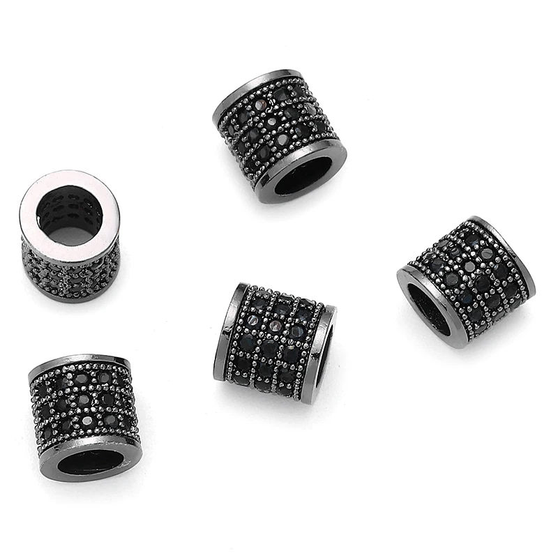 Бусины с большим отверстием многослойные из циркония AAA 8 мм 3 шт./лот | Украшения и