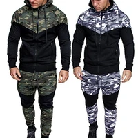 sports mens clothing mens autumn winter camouflage sweatshirt top pants sets sports suit tracksuit high quality clothes