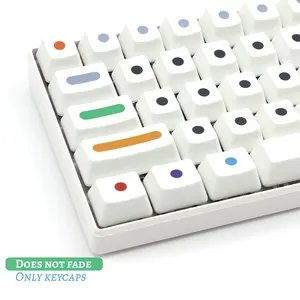 104 keysset white colour dots keycaps oem profile pbt key caps for gaming mechanical keyboard switch dye sublimation key cap free global shipping