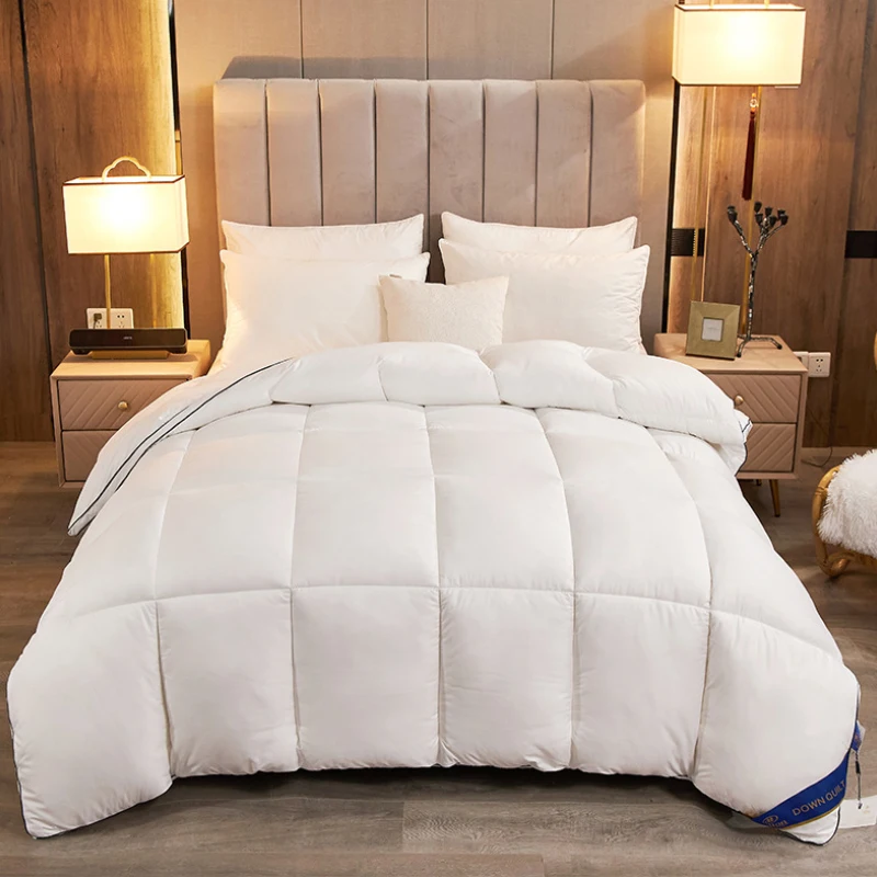 

95% White Goose Bed Duvet Warm Winter Quilted Quilt Solid Color Comforter Quilt Down Blanket For Home Size Hotel Twin Queen King