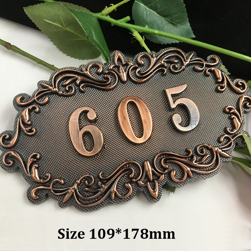 

3 Digits European Style House Numbers High-grade 3D Digital Cards Gate Numbers Hotel Villa Apartment Door Plating Plate Signs