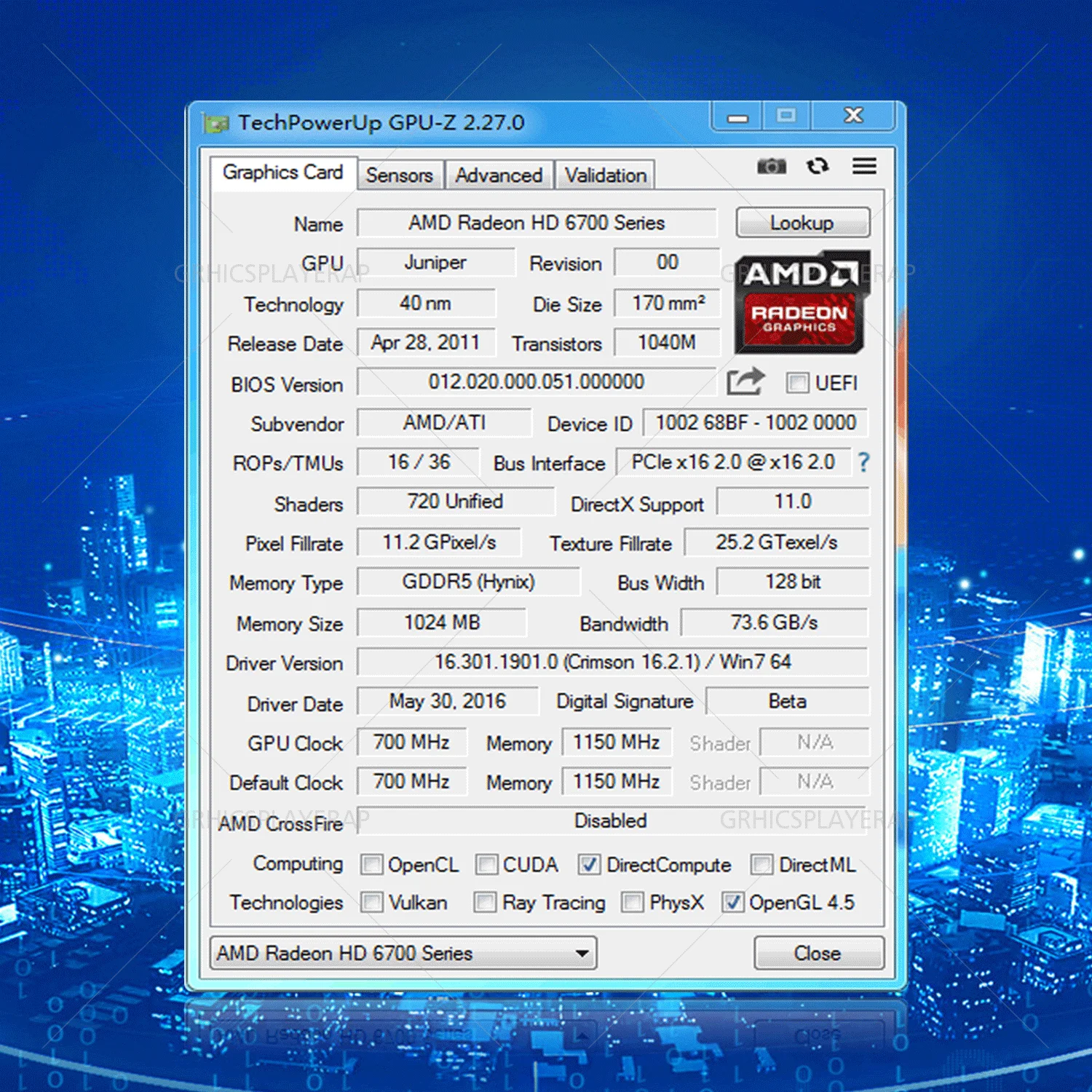 Графика HD6750 1 ГБ/1024 МБ 128BIT GDDR5 видеокарта AMD ATI HD6700 серии|Видеокарты| |