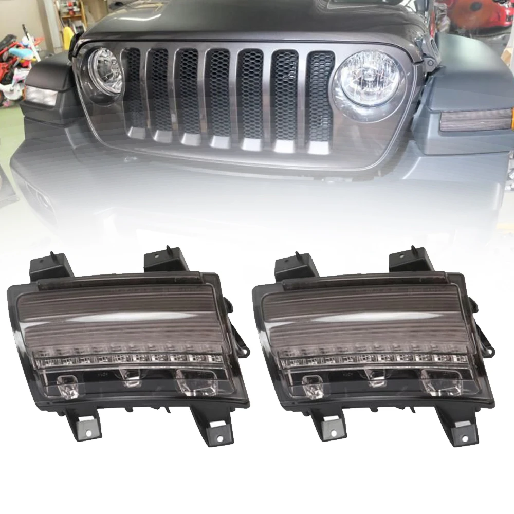 Для Jeep Wrangler JL 2018 + светодиодный новые дневные ходовые/поворотные сигнальные огни
