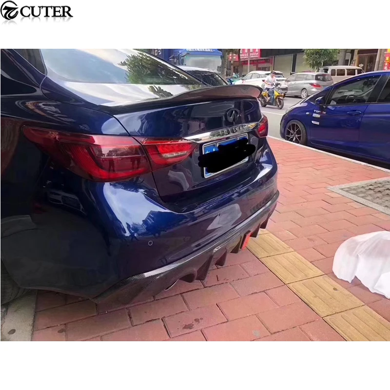 Автомобильный Стайлинг Q50 диффузор заднего бампера из углеродного волокна