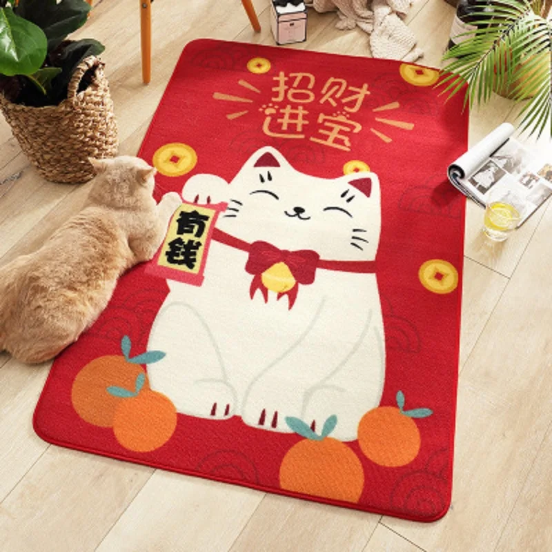 Домашний ковер коврик для двери Противоскользящий кухни ванной комнаты красный