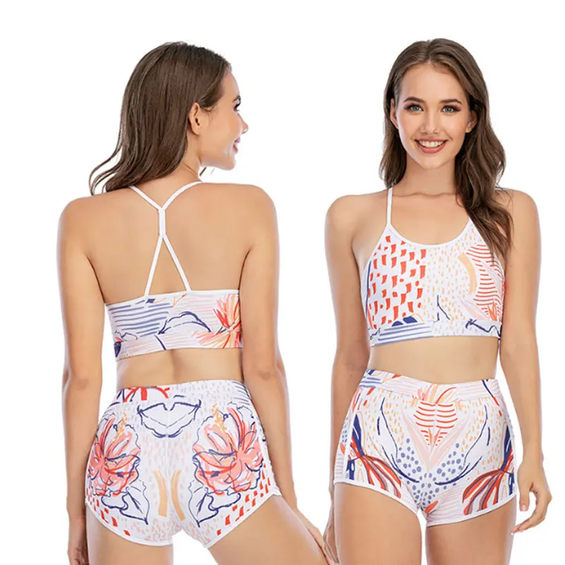 

New ladies cross-lace beautiful back swimsuit suit printing fashion beachwear swimsuit women
