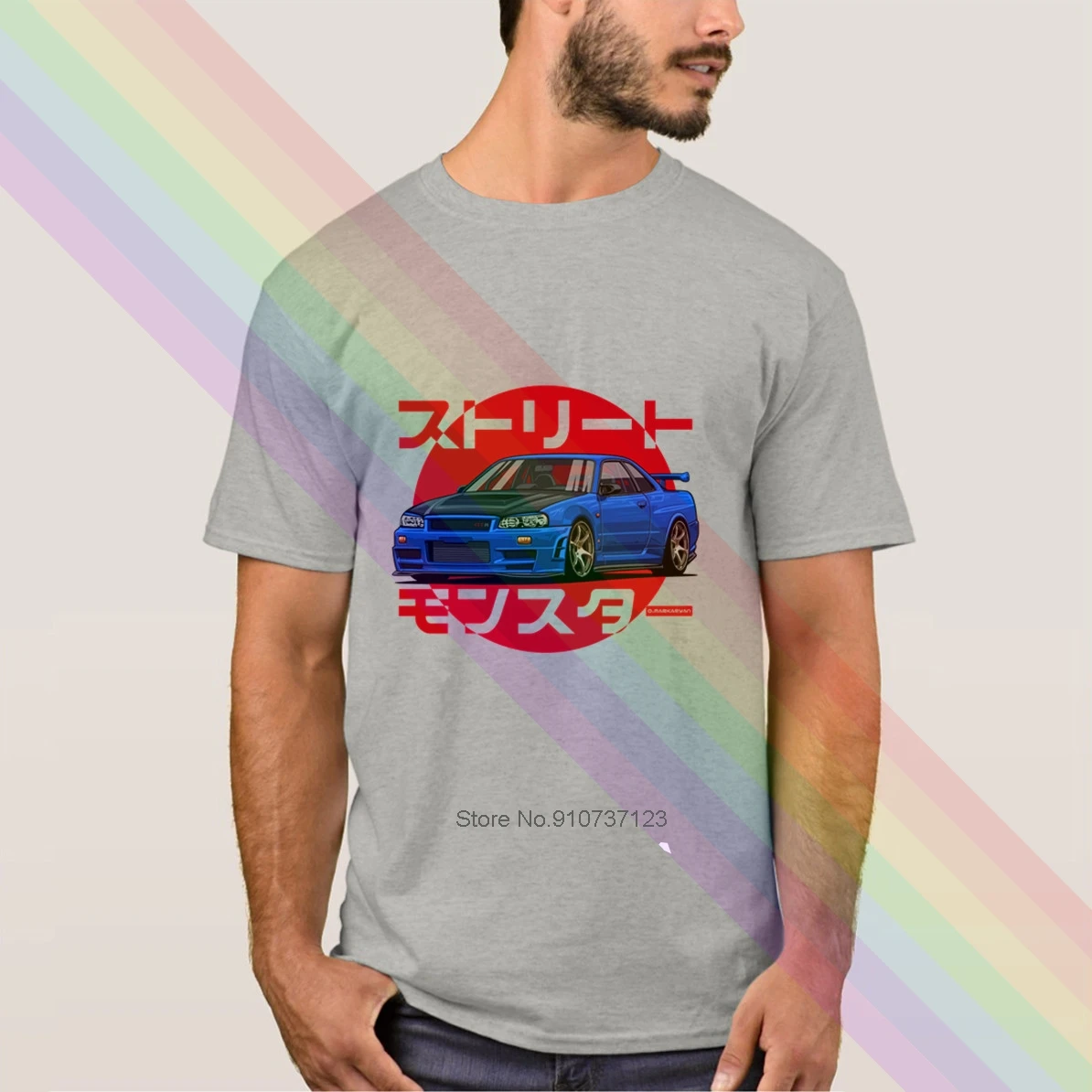 Классическая черная футболка с логотипом Nissan Skyline R34 GT-R новинка 2020 летняя мужская