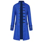 Мужской винтажный тренчкот в стиле стимпанк, Готическая куртка с длинным рукавом и воротником-стойкой в стиле стимпанк