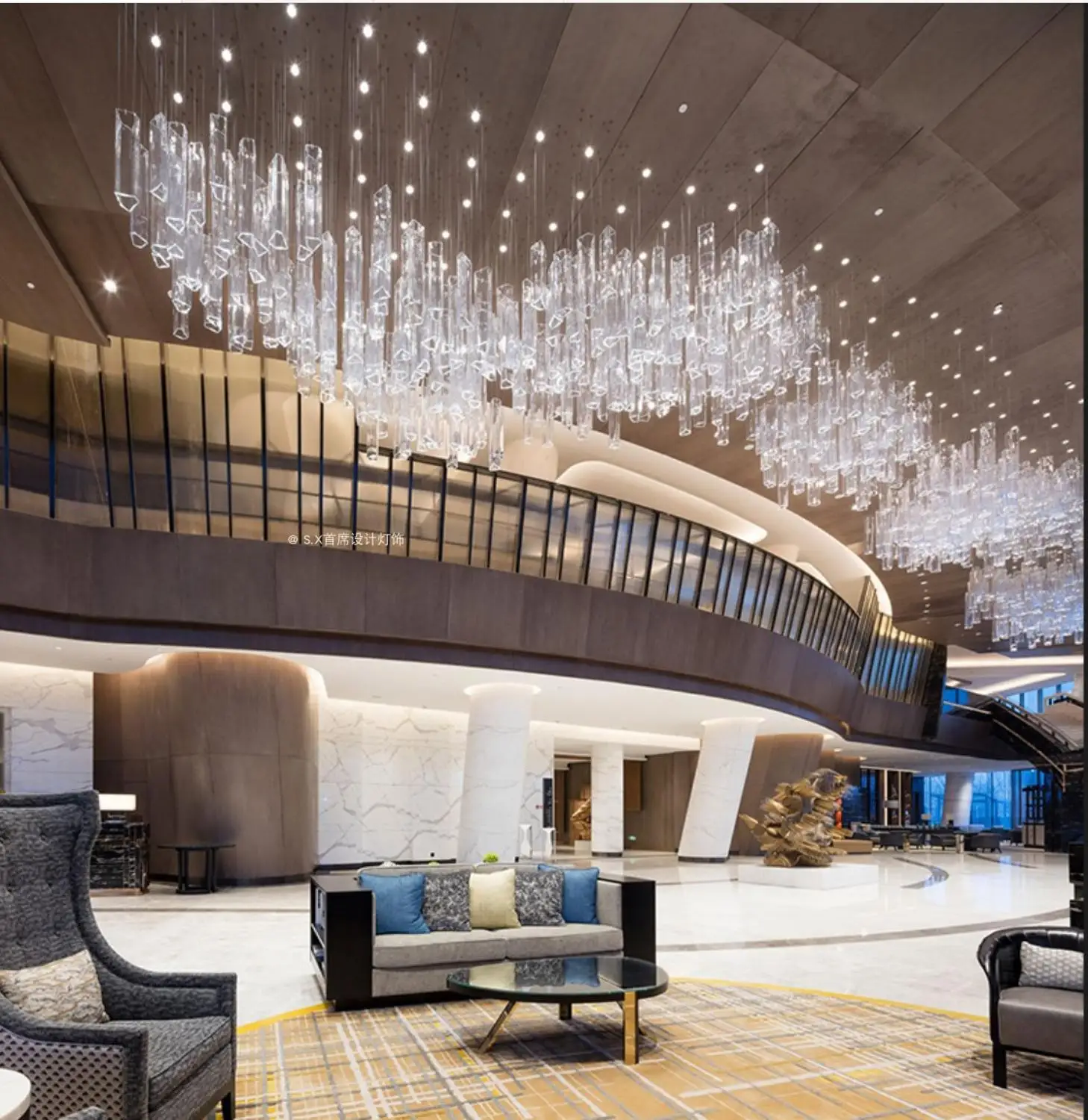 Project Crystal Lighting Creative Individuality Stair Sales Department Sand Table Glass Villa Hotel Lobby Drop | Лампы и освещение