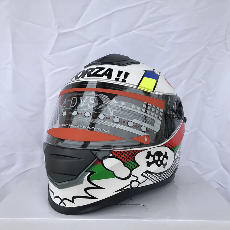 Мотоциклетный шлем с двойным козырьком на все лицо вместительный для женщин