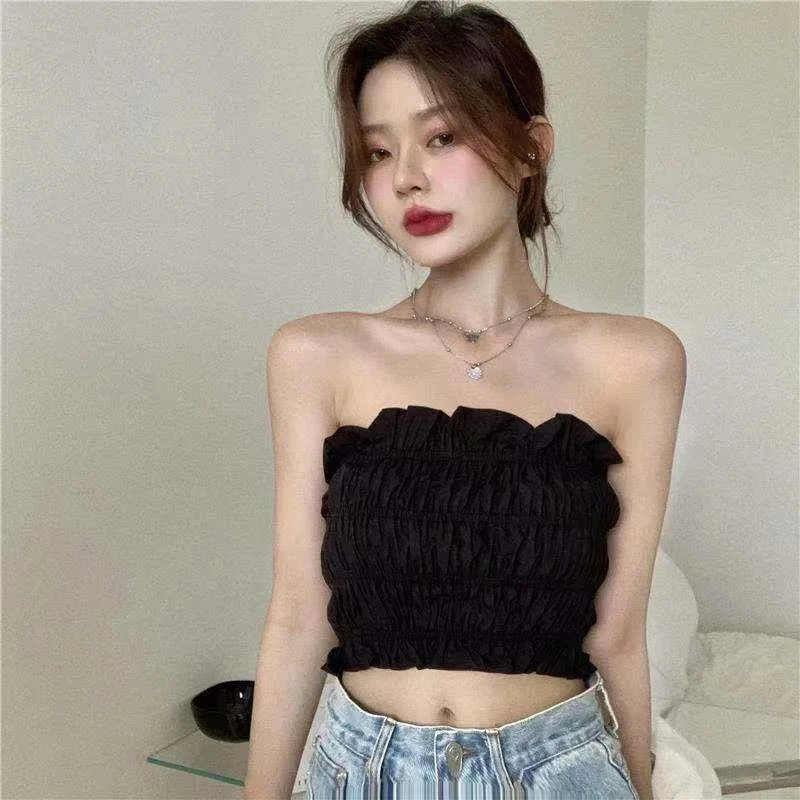 Camiseta de manga larga ajustada con hombros descubiertos para mujer, top corto sexy de gasa para mujer 2021