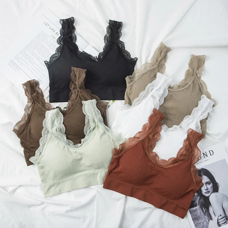 

Женские кружевные бюстгальтеры с эффектом пуш-ап, Спортивные Бюстгальтеры без косточек, майка на косточках, бюстгальтер с невидимой спинко...