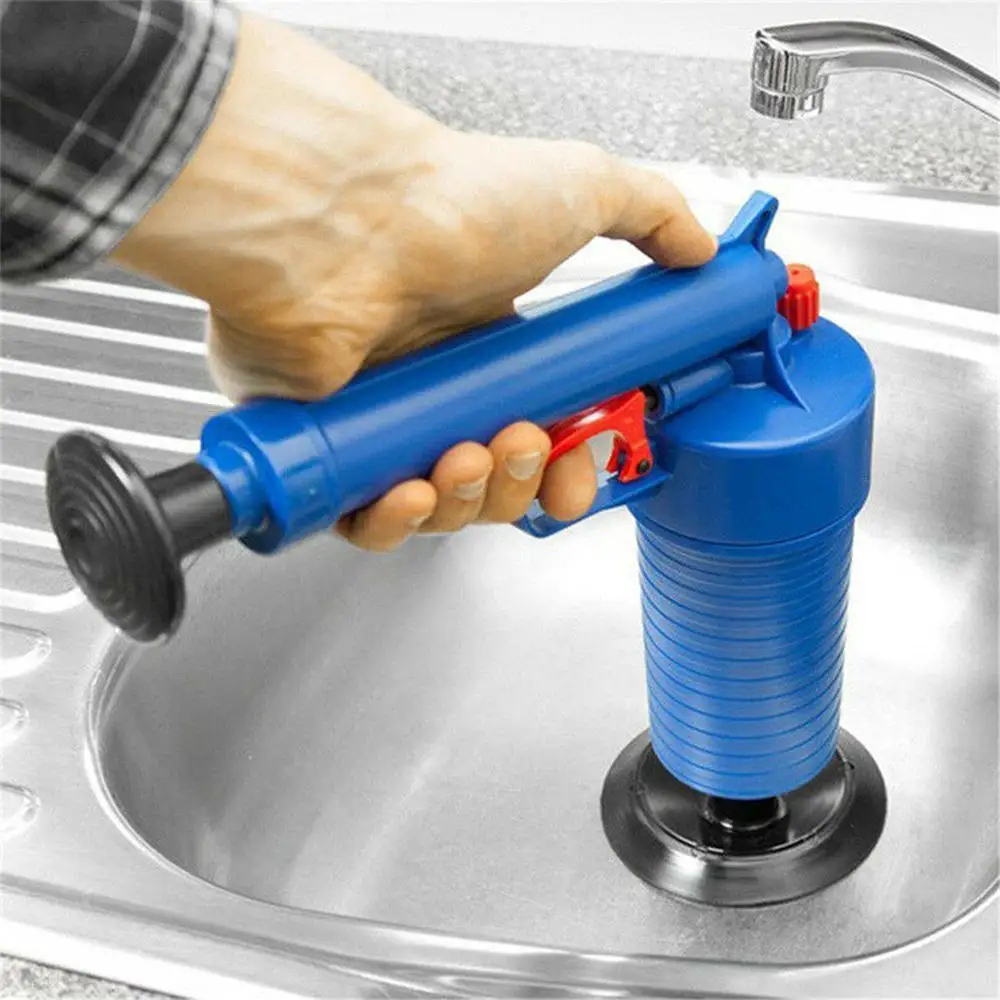 

Blue Toilet Dredge Plug Air Pressure Drain Cleaner High Pressure Powerful Blaster Pump Bathroom Drain Cleaners Kitchen Tool