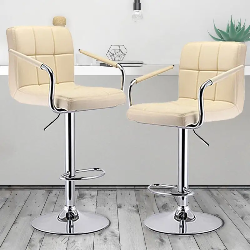 

2Set Leather Kitchen Dining Bar Pub Studio Swivel Chair Stool Barstool Easy To Clean Padded Swivel Leather Chair HWC