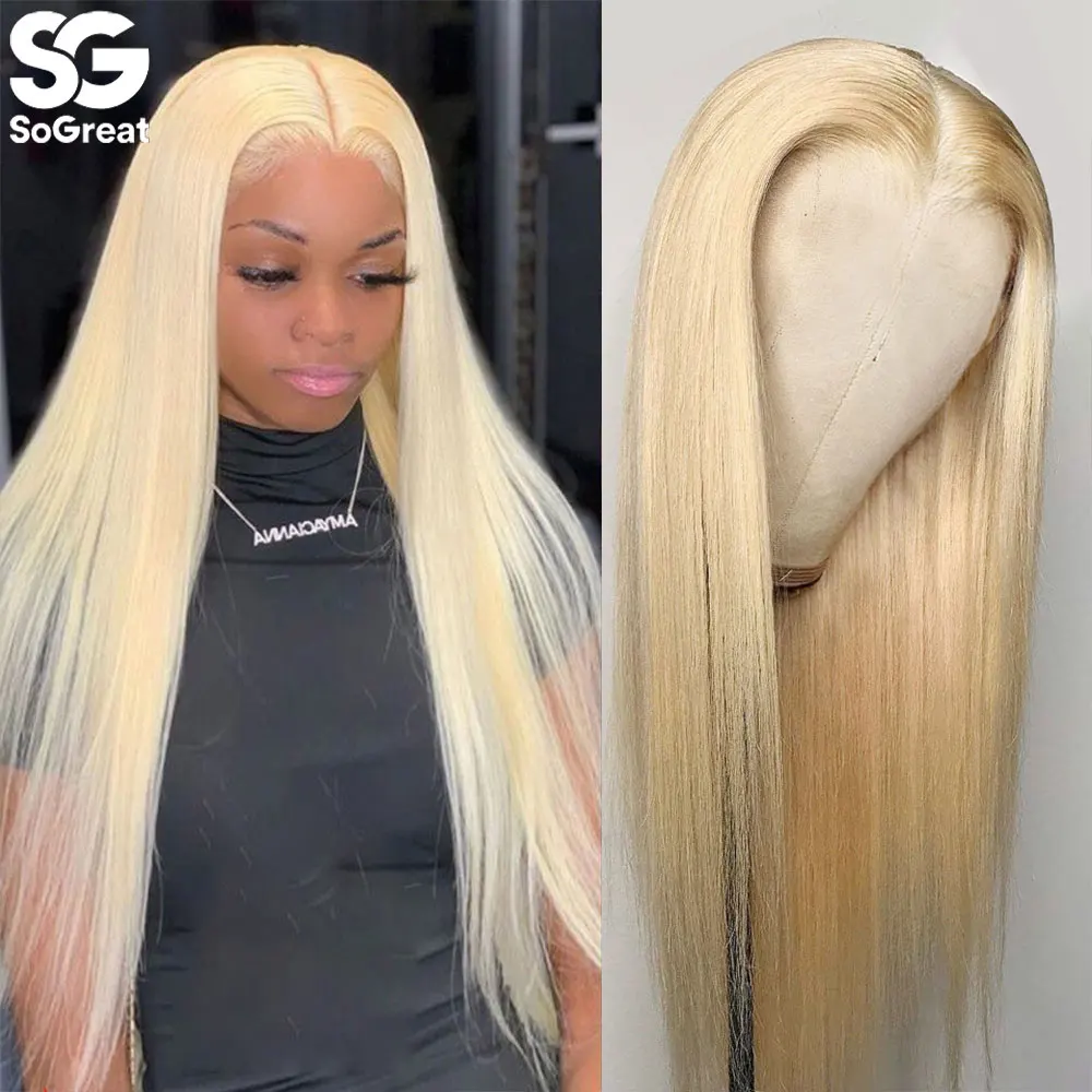 

30 Inch 613 Blonde Lace Front Bone Straight Human Hair Wigs For Black Women Pre Plucked Brazilian Remy 13x1 T Part Lace Wig