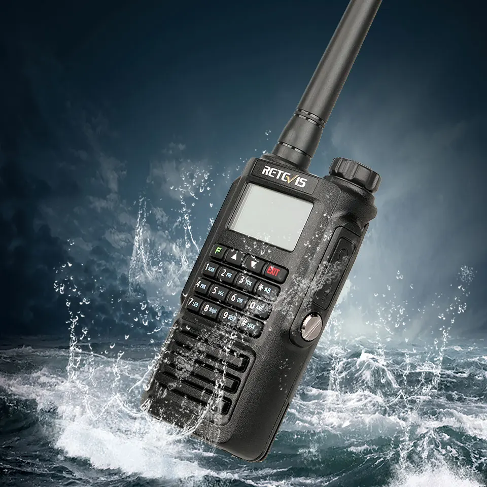 IP67 водонепроницаемый Walkie Talkie RETEVIS RT87 профессиональный большой диапазон 5 Вт UHF(или VHF) Hands Free FM Двухстороннее Радио рация