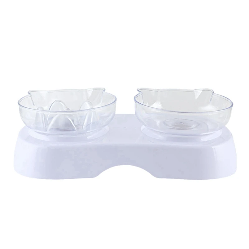 Кошачьи миски с двумя чашами 15 градусов наклона ПЭТ Еда и поилки для собак кошек