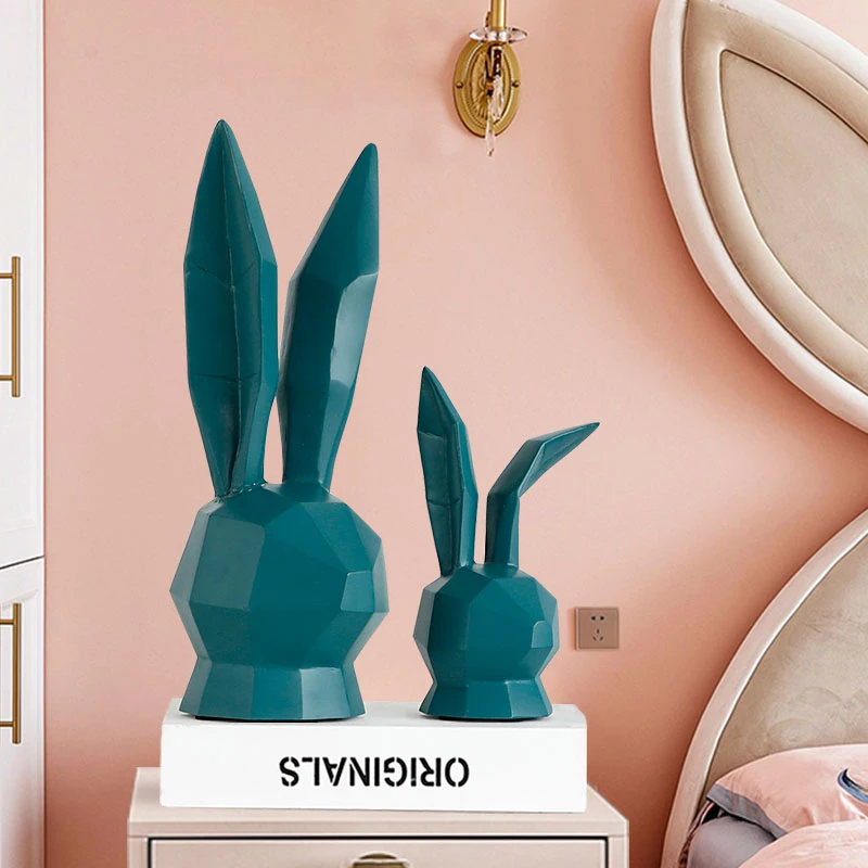Фигурка кролика из смолы украшение в скандинавском стиле для гостиной спальни