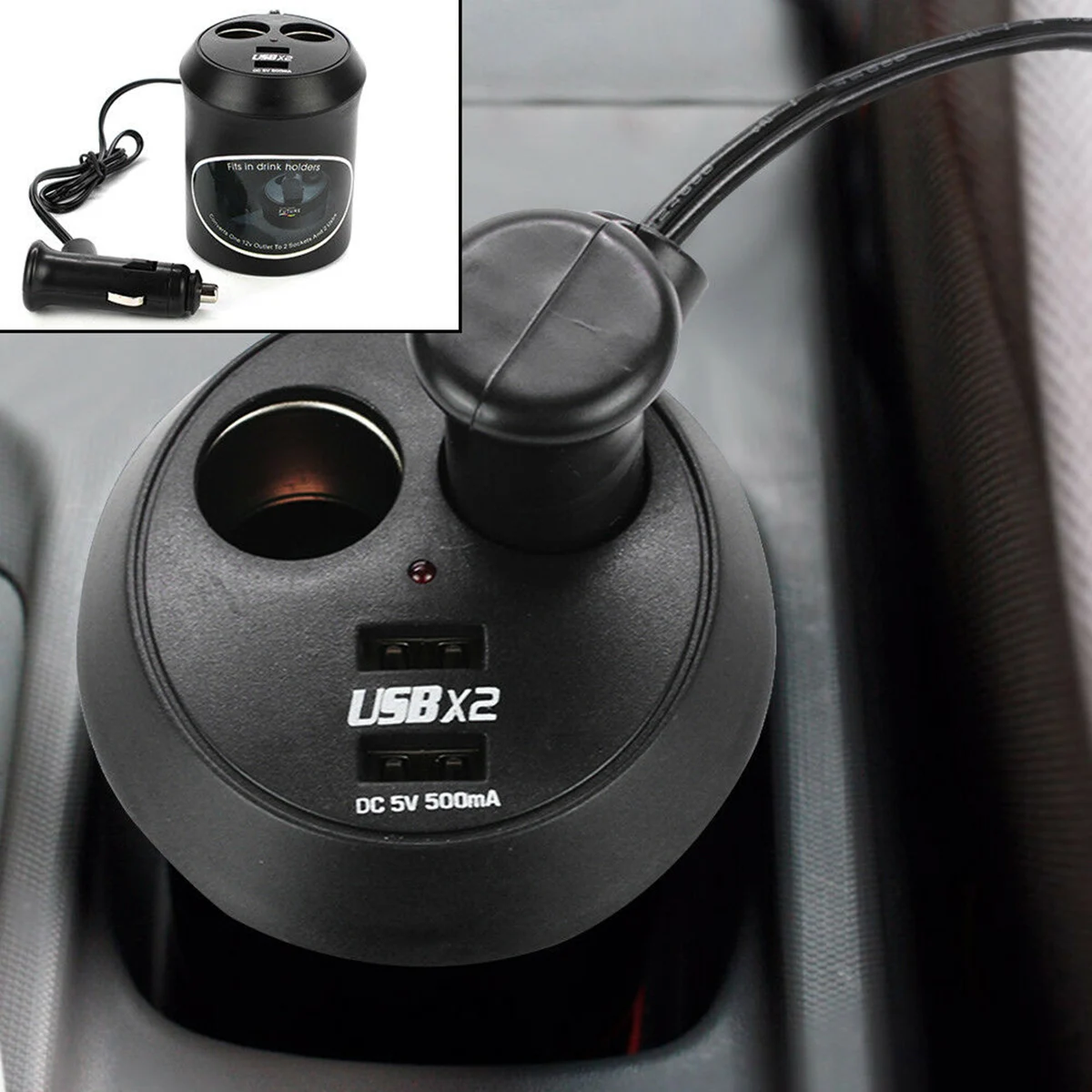 DC 12 V/24 V Dual USB Автомобильное зарядное устройство Зарядное устройство 2-полосная розетка для автомобильного прикуривателя Разветвитель Мощность адаптер для большинства мобильных телефонов, DVD, VCD, MP3 MP4