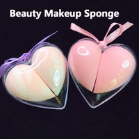 2pcsboxcosmetic puff beauty makeup sponge facial cleanser brush foundation buffer puff set dry and wet portable skin care tool