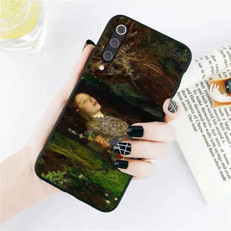 

Retro art girl Ophelia painting Phone Case For Xiaomi Redmi note 7 8 9 t k30 max3 9 s 10 pro lite Luxury brand shell funda coque