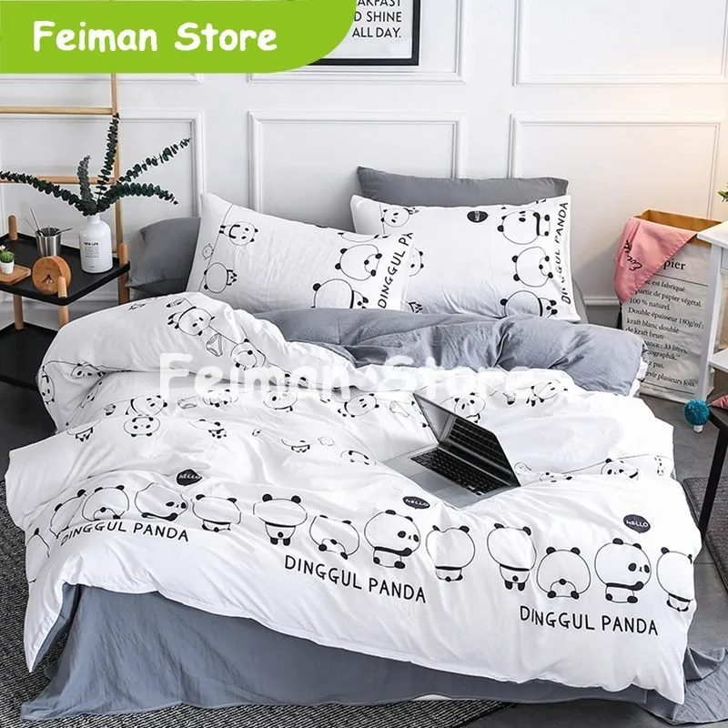 Домашний текстиль панда простое белое постельное белье для мальчиков подростков