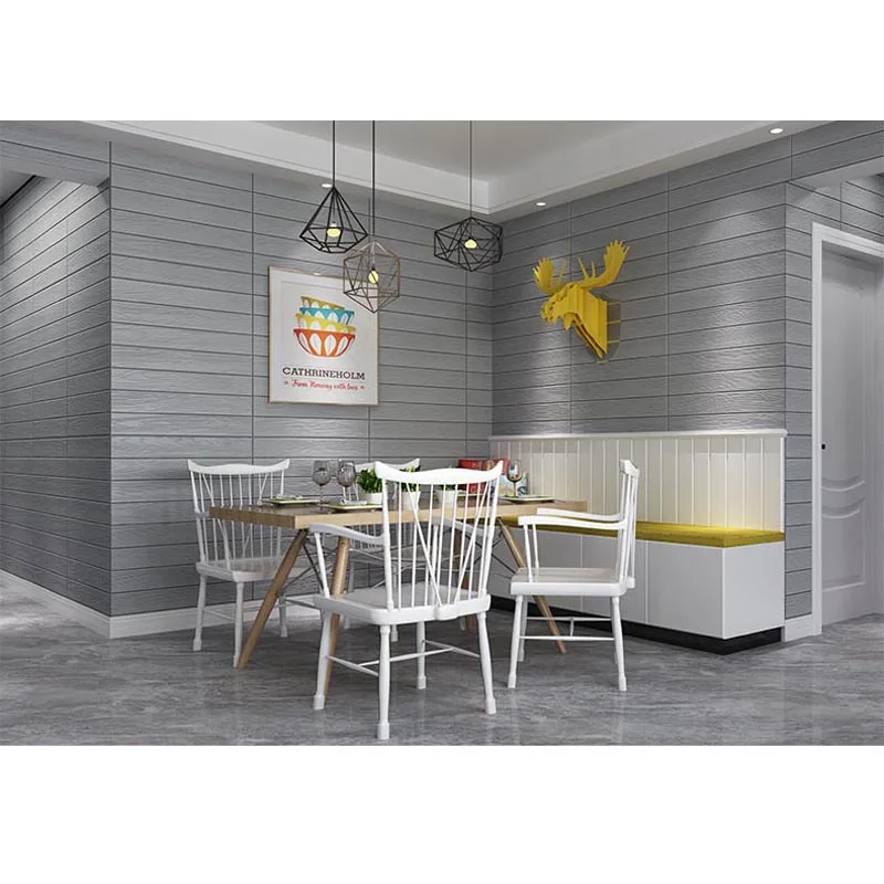 

3d three-dimensional wall stickers wood grain indoor waterproof self-adhesive wallpaper shop anti-collision wall stickers
