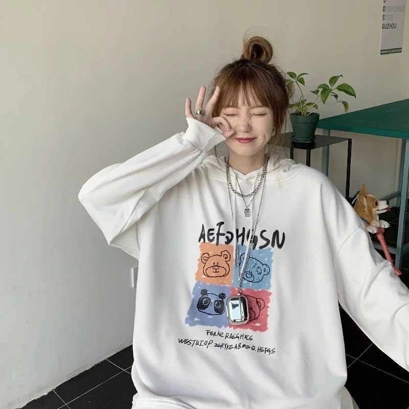 Свитер с длинным рукавом Real Shot для женщин пуловер капюшоном топы осени | Женская