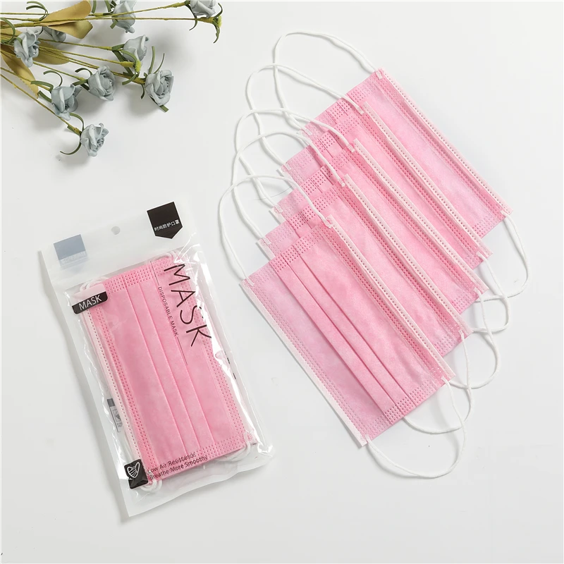 Одноразовая маска для лица нетканые 3 слоев фильтр против пыли смога из дышащего