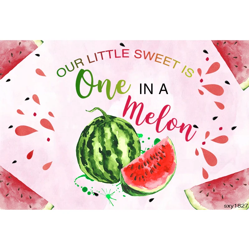 Декорации для фотостудии Sensfun с изображением арбуза дня рождения розовые фоны