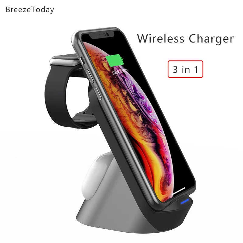 

Беспроводное зарядное устройство для Apple Watch iWatch 1 2 3 4 5 6 Airpods Pro 2 iPhone 11 12 Samsung S20 S10