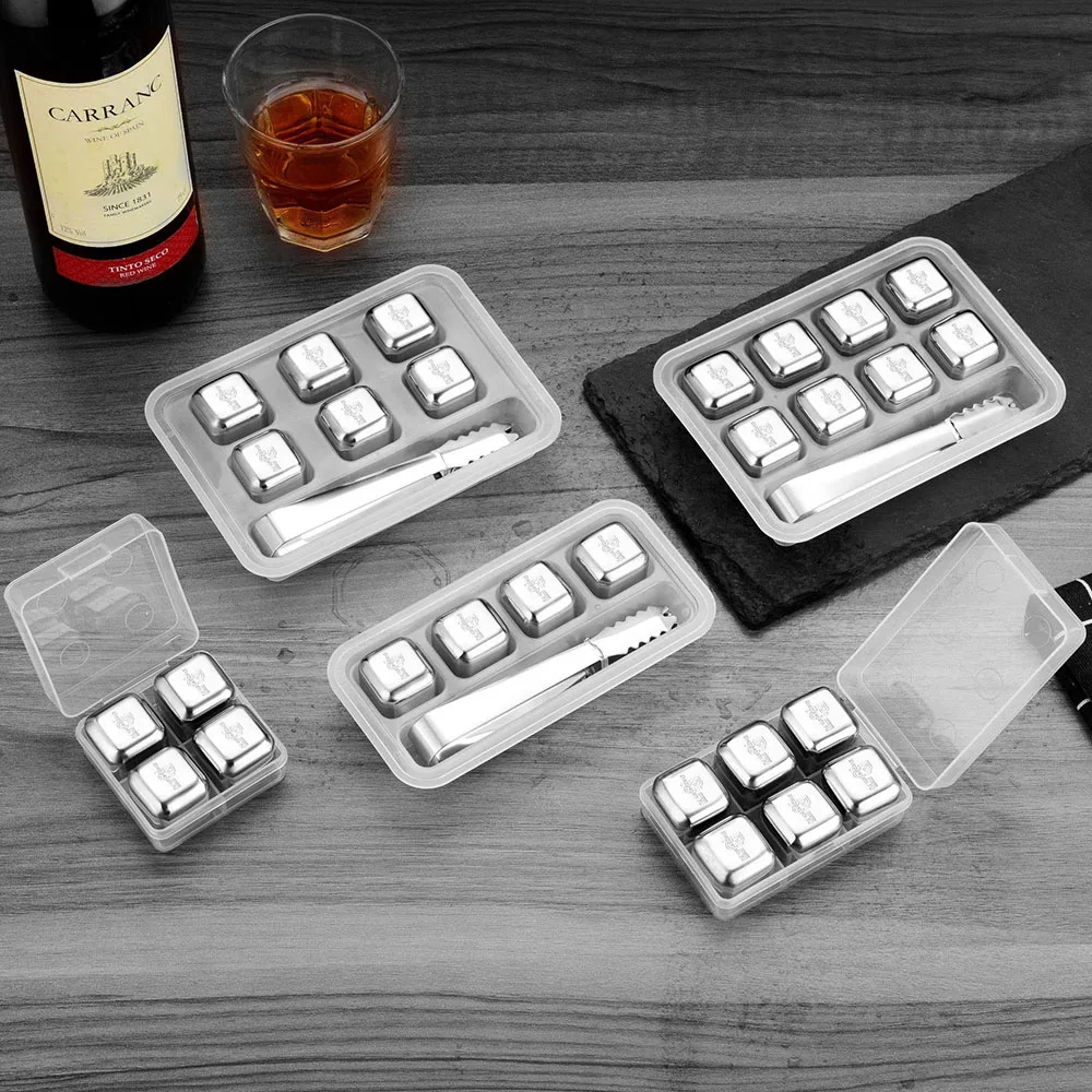 

Stainless Steel Ice Cubes, Reusable Chilling Stones for Whiskey Wine, Keep Your Drink Cold Longer, SGS Test Pass