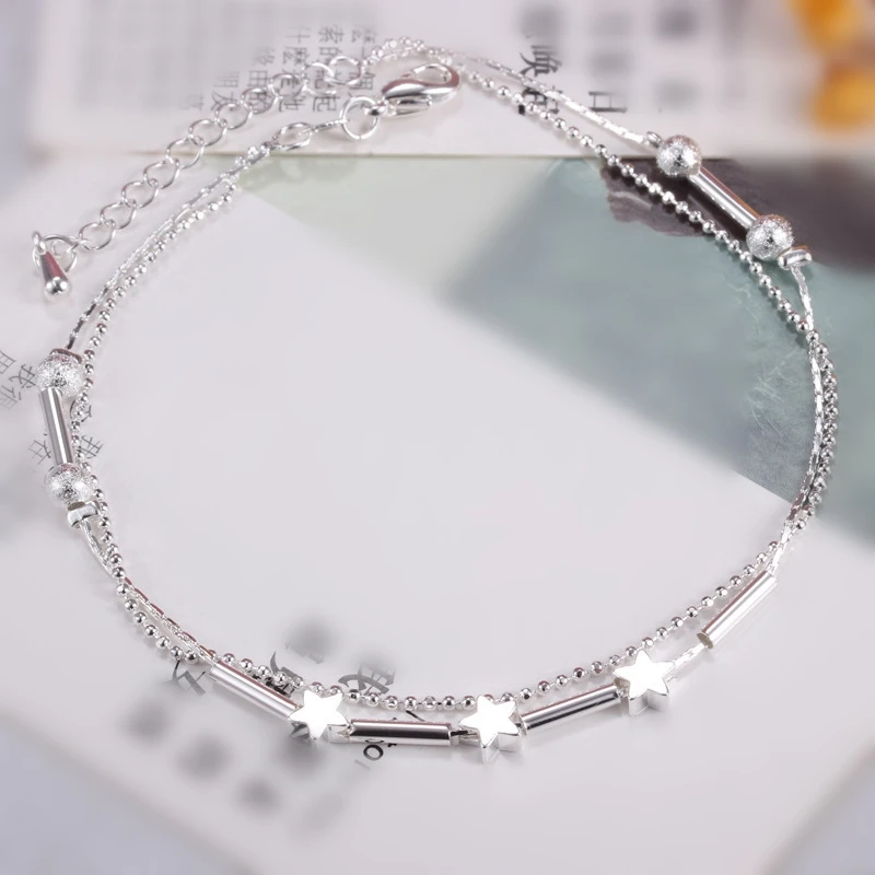 

2021 Hot Sale European Classical Style Metal Chains Fashion Star Anklets Jewelry Gifts